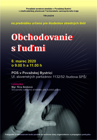 Prednáška a beseda na tému Obchodovanie s ľuďmi