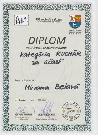 16_7. ročník celoslovenskej súťaže BEER BARTENDER JUNIOR