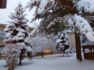 3_Zimné ráno na školskom dvore